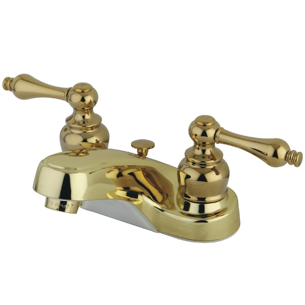 4" Centerset Bathroom Faucet, Polished Brass